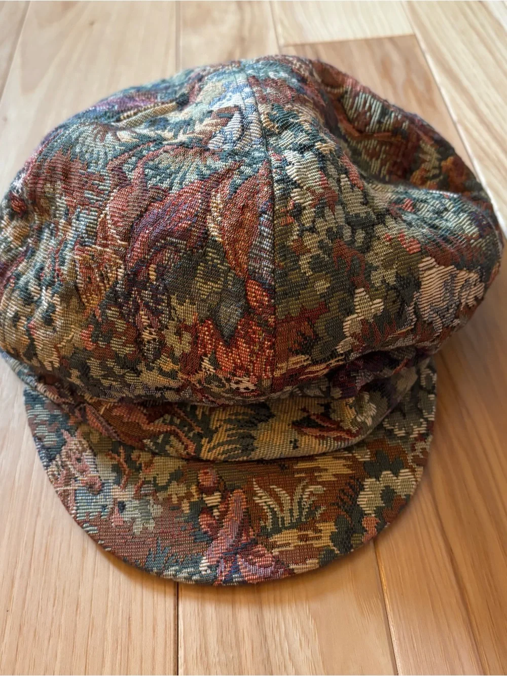 Vintage 90’s Liz Claiborne Floral Tapestry Newsboy Style Hat - Picture 3 of 9